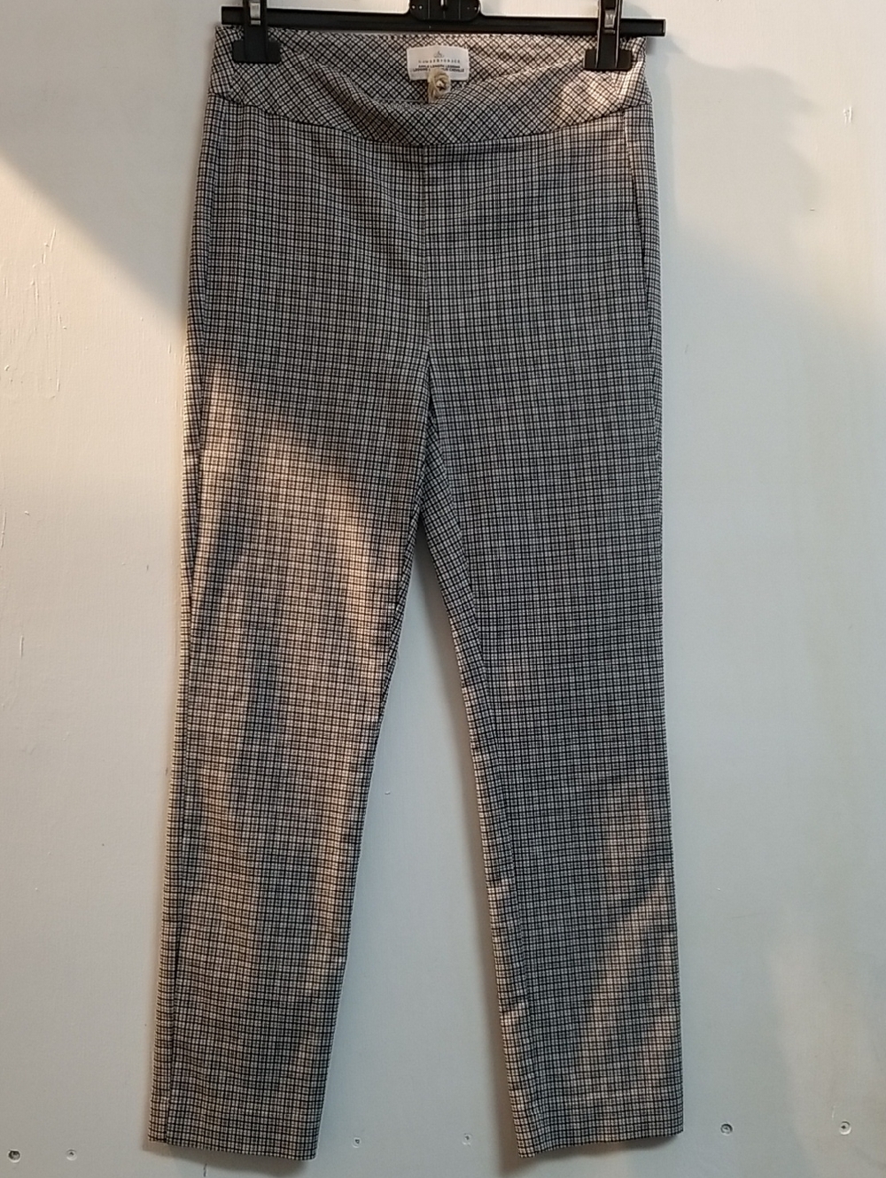 Stretch Plaid Skinny Pants - Gray/Black
